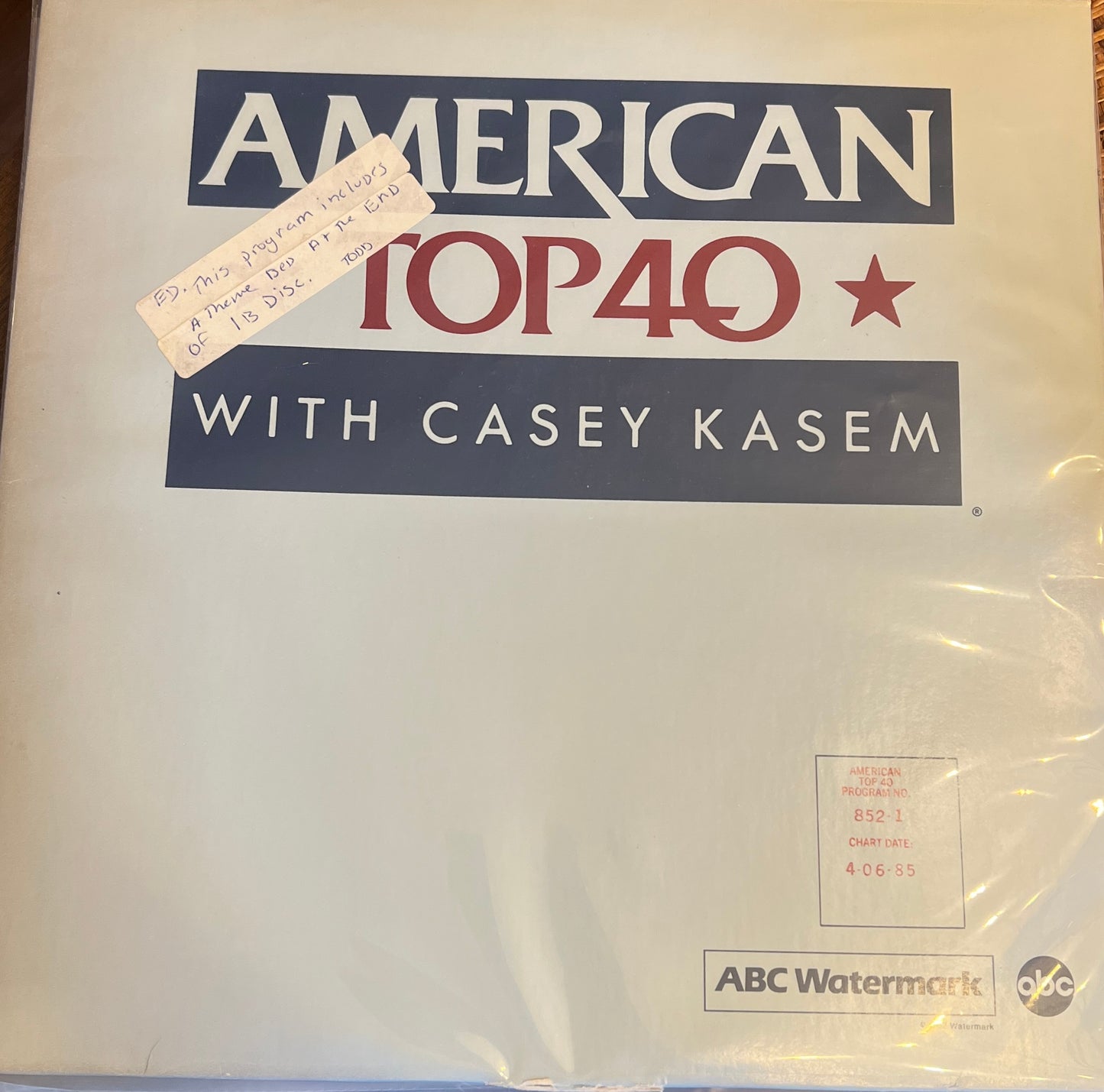 Casey Kasem - American Top 40 With Casey Kasem 04/06/85 - 8521