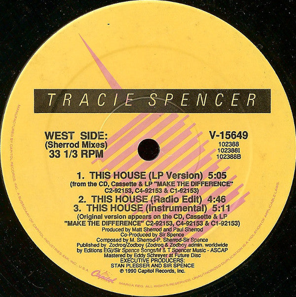 12" Single: Tracie Spencer - This House