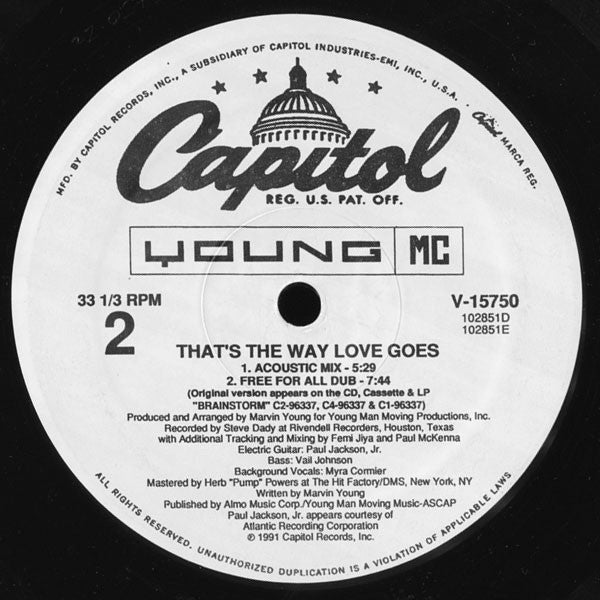 12" Single: Young MC - That's The Way Love Goes