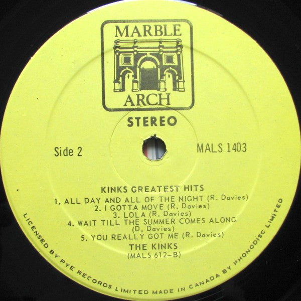 Kinks Greatest Hits - secondary