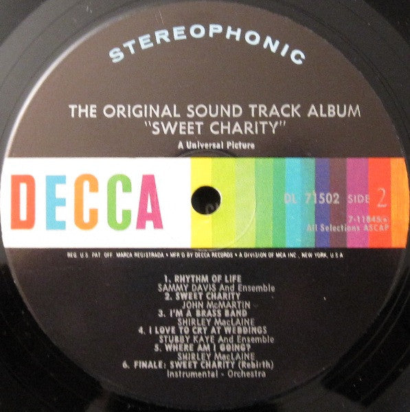 Shirley MacLaine, Sammy Davis Jr. - Sweet Charity (The Original Sound Track Album Of The Musical Motion Picture Of The '70's)