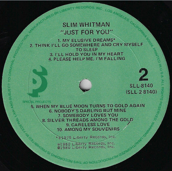 Slim Whitman - Just For You