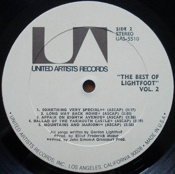 Classic Lightfoot (The Best Of Lightfoot / Volume 2) - secondary