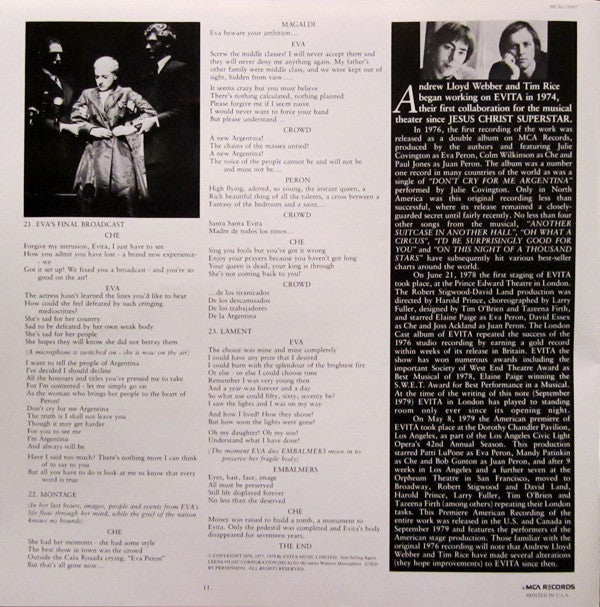 Andrew Lloyd Webber, Tim Rice - Evita: Premiere American Recording