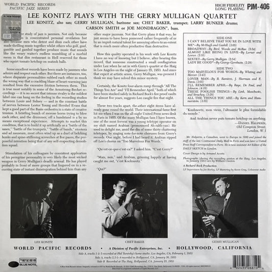 Lee Konitz Plays With The Gerry Mulligan Quartet - secondary
