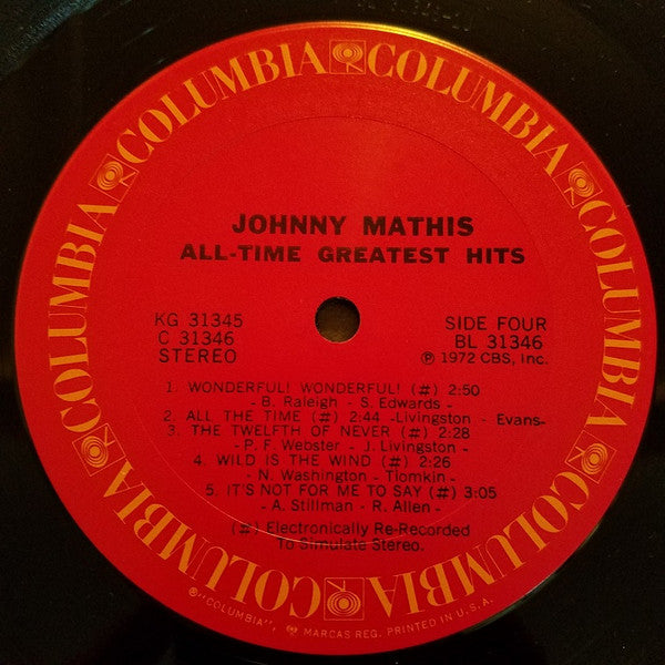 Johnny Mathis - Johnny Mathis' All-Time Greatest Hits