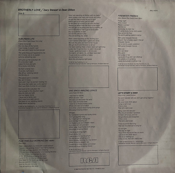 Gary Stewart, Dean Dillon - Brotherly Love