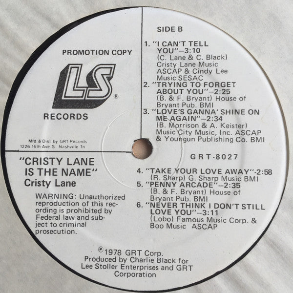 Cristy Lane Is The Name - secondary