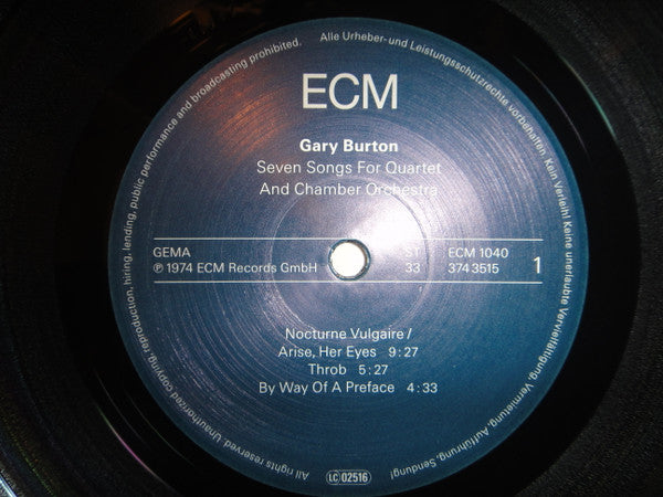 Seven Songs For Quartet And Chamber Orchestra - secondary