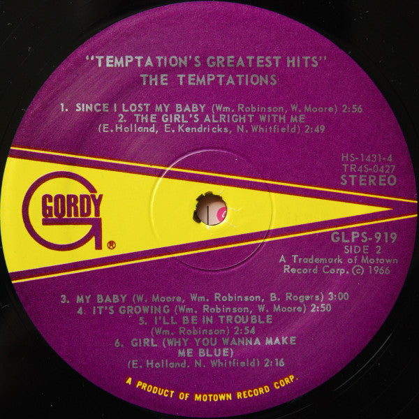 The Temptations Greatest Hits - secondary
