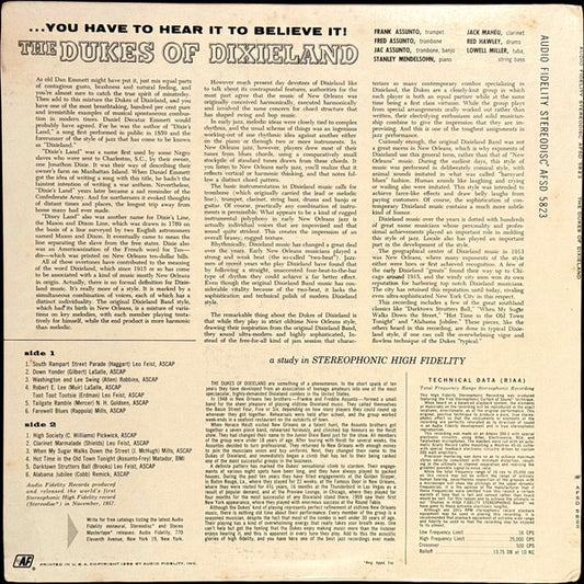 The Dukes Of Dixieland...You Have To Hear It To Believe It - secondary