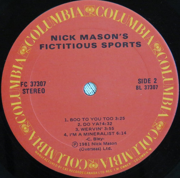 Nick Mason's Fictitious Sports - secondary