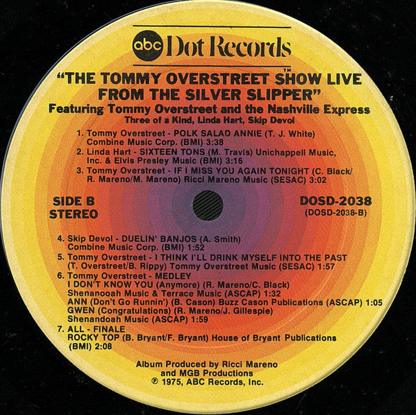 Tommy Overstreet - The Tommy Overstreet Show Live From The Silver Slipper