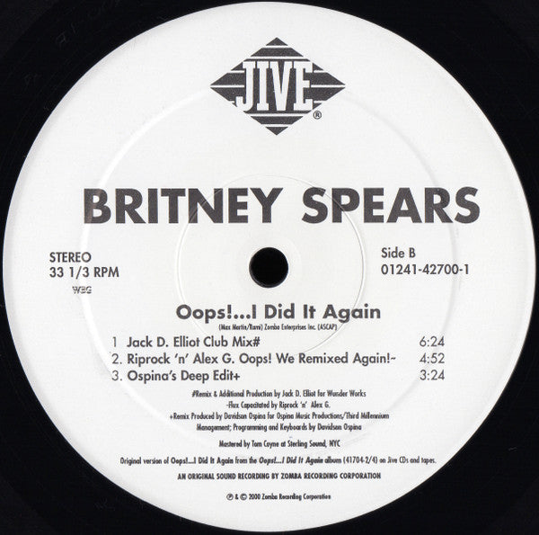 12" Single: Britney Spears - Oops!...I Did It Again