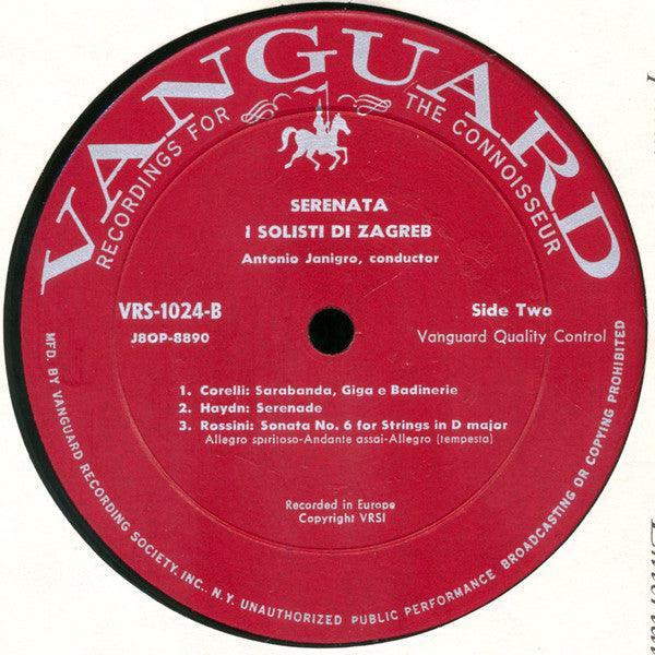 Zagrebački Solisti, Antonio Janigro - Serenata