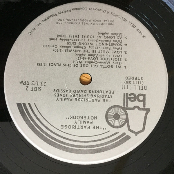 The Partridge Family, Shirley Jones, David Cassidy - The Partridge Family Notebook