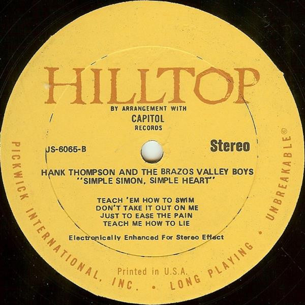 Hank Thompson And His Brazos Valley Boys - Simple Simon, Simple Heart