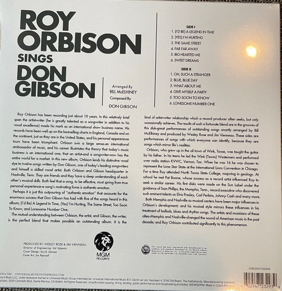 Roy Orbison Sings Don Gibson - secondary