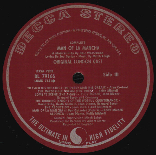 Man Of La Mancha (The London Original Cast) - secondary