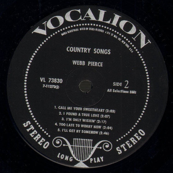 Webb Pierce - Country Songs