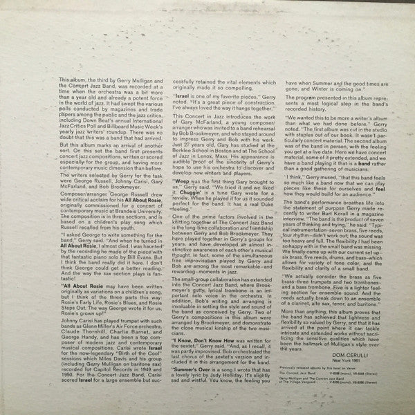 Gerry Mulligan & The Concert Jazz Band - Gerry Mulligan Presents A Concert In Jazz