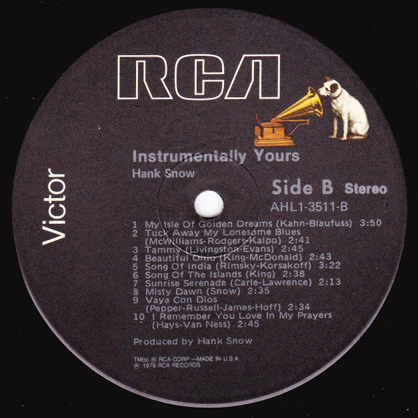 Instrumentally Yours, Hank Snow - secondary