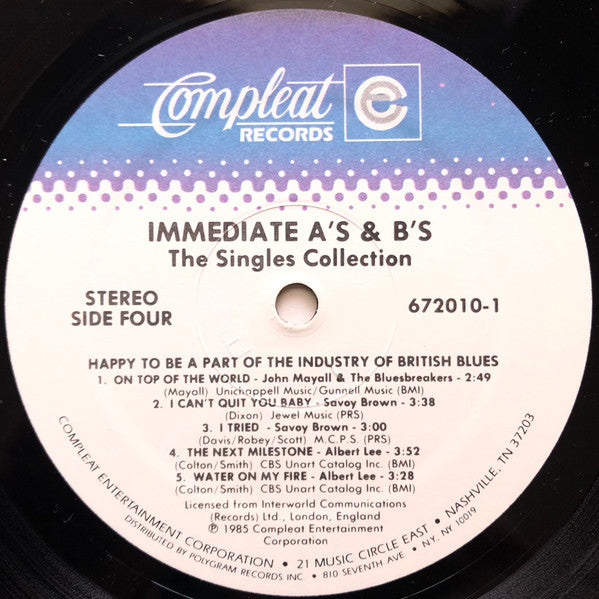 Immediate A's & B's: The Singles Collection / A Compleat Collection - secondary