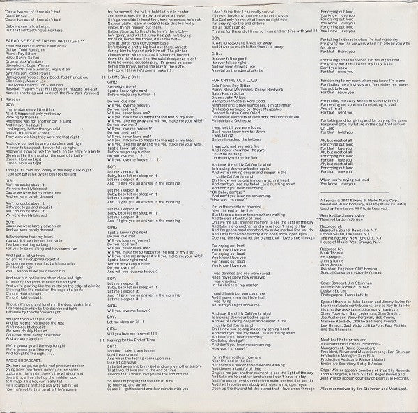 Bat Out Of Hell - secondary