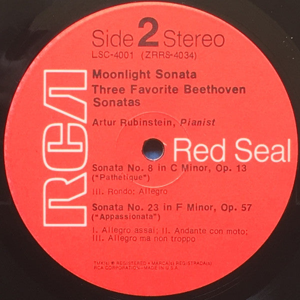 Arthur Rubinstein - Moonlight Sonata: Three Favorite Beethoven Sonatas