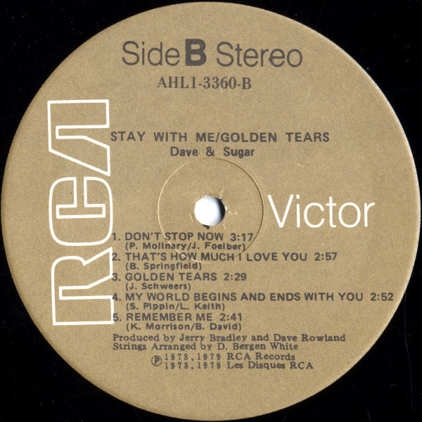 Dave And Sugar - Stay With Me/Golden Tears