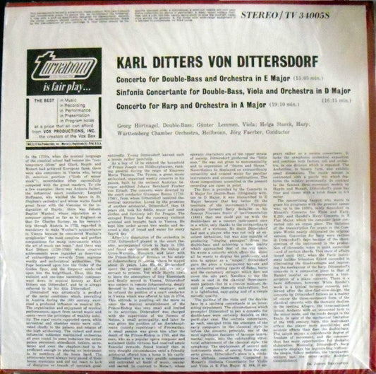 Concerto For Double-Bass In E Major / Concerto For Harp In A Major / Sinfonia Concertante For Double-Bass And Viola In D Major - secondary