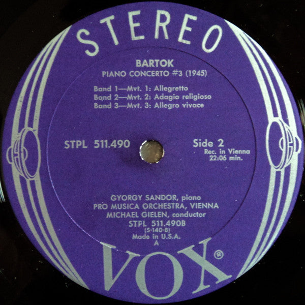 Béla Bartók, György Sándor, Vienna Pro Musica Orchestra, Michael Gielen - Piano Concertos Nos 2 & 3