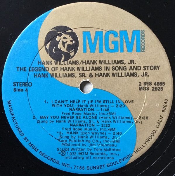 The Legend Of Hank Williams In Song And Story - secondary