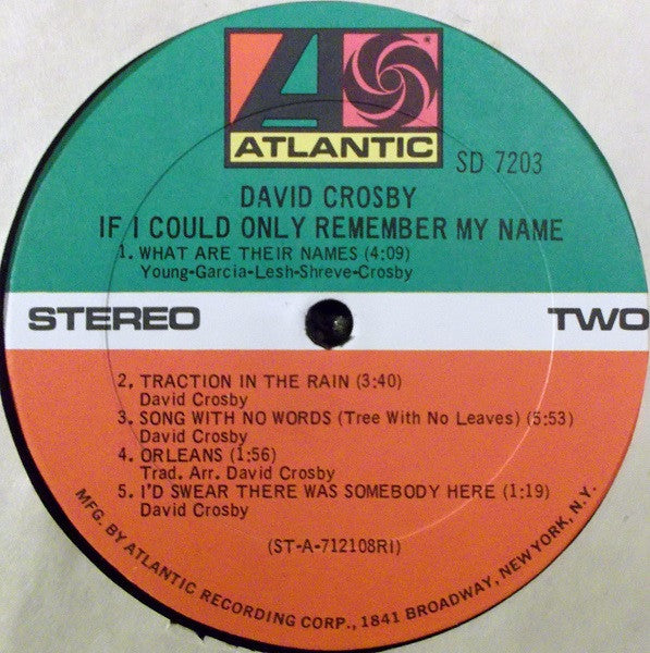 If I Could Only Remember My Name - secondary