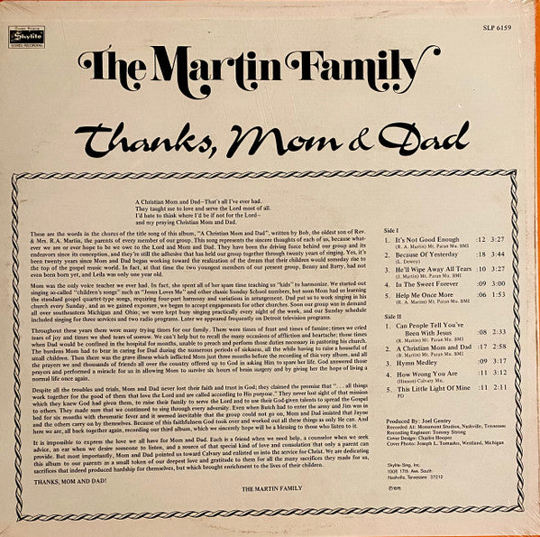 Thanks, Mom & Dad - secondary