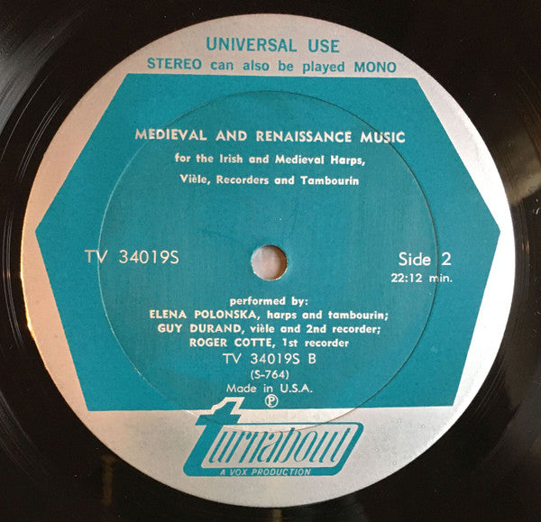 Medieval And Renaissance Music For The Irish And Medieval Harps, Vièle, Recorders And Tambourin - secondary