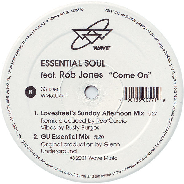 12" Single: Essential Soul, Rob Jones - Come On