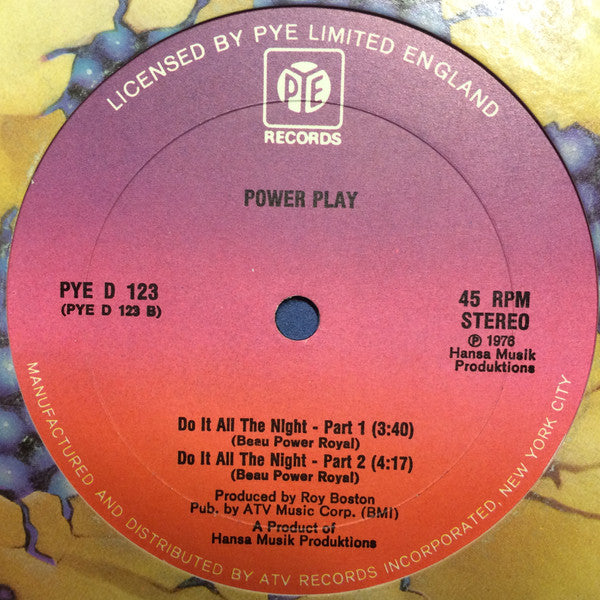 12" Single: Power Play - Do It All The Night