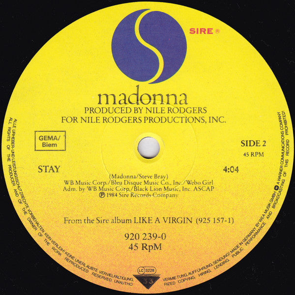 12" Single: Madonna - Like A Virgin