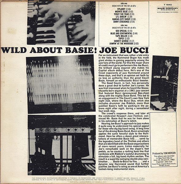 The Joe Bucci Duo - Wild About Basie!