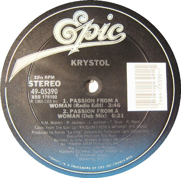 12" Single: Krystol - Passion From A Woman