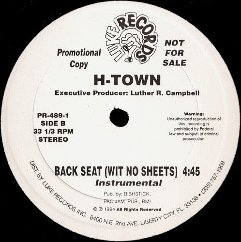 12" Single: H-Town - Back Seat (Wit No Sheets)