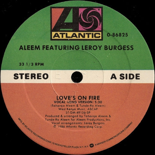 12" Single: Aleem - Love's On Fire