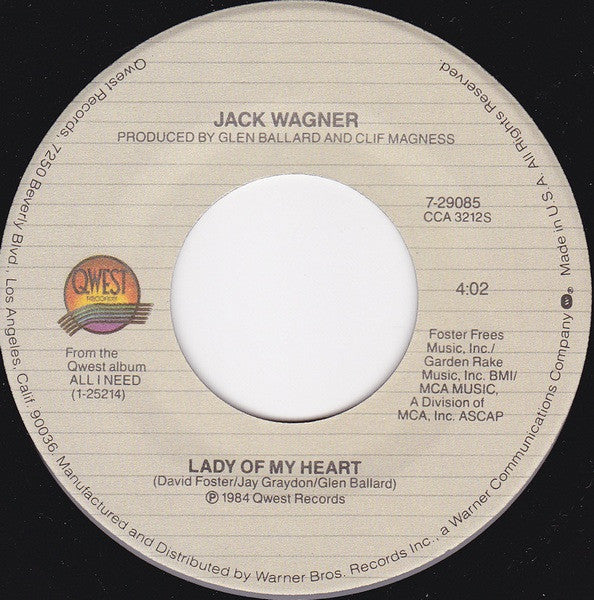 7" Single: Jack Wagner - Premonition