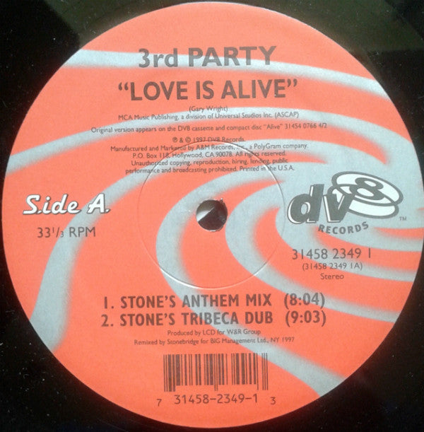 12" Single: 3rd Party - Love Is Alive