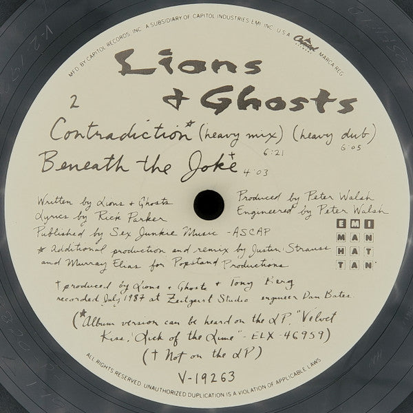 12" Single: Lions & Ghosts - Contradiction