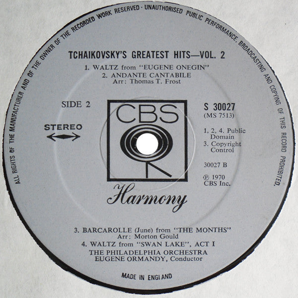 Pyotr Ilyich Tchaikovsky, Leonard Bernstein, The New York Philharmonic Orchestra, Eugene Ormandy, The Philadelphia Orchestra - Tchaikovsky's Greatest Hits Vol. 2