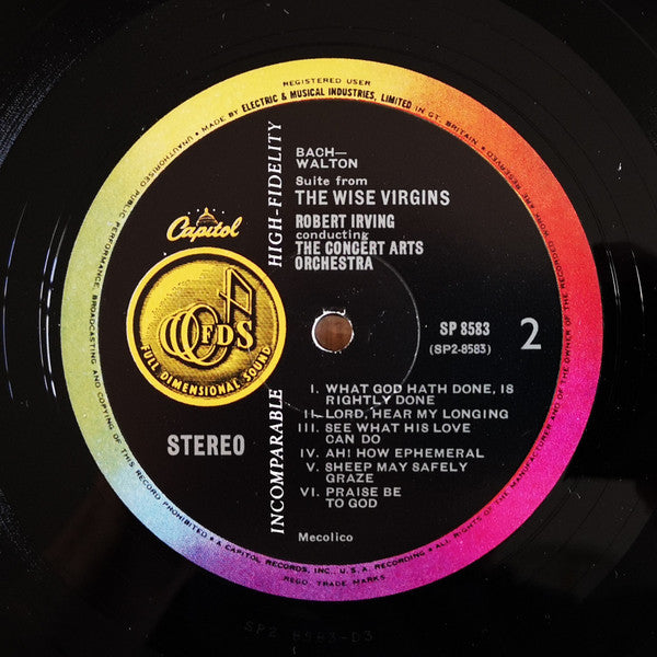 Domenico Scarlatti, Vincenzo Tommasini, Johann Sebastian Bach, Sir William Walton, Robert Irving, The Concert Arts Orchestra - The Good Humored Ladies / The Wise Virgins