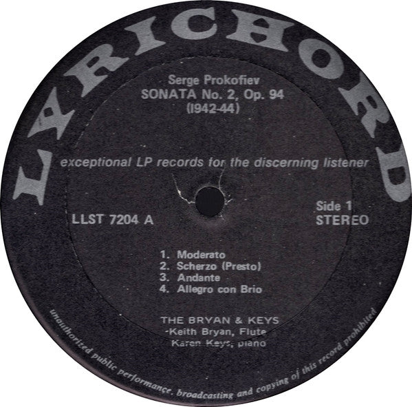 Sergei Prokofiev, Paul Cooper, Henri Dutilleux, The Bryan And Keys Duo - 20th Century Sonatas For Flute And Piano