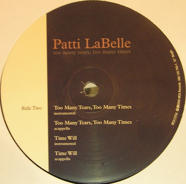 12" Single: Patti LaBelle - Too Many Tears, Too Many Times